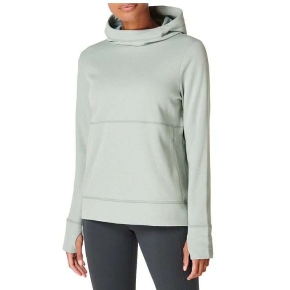 Sweaty Betty Galvanise Running Hoodie Wool-blend Mirage Green Large